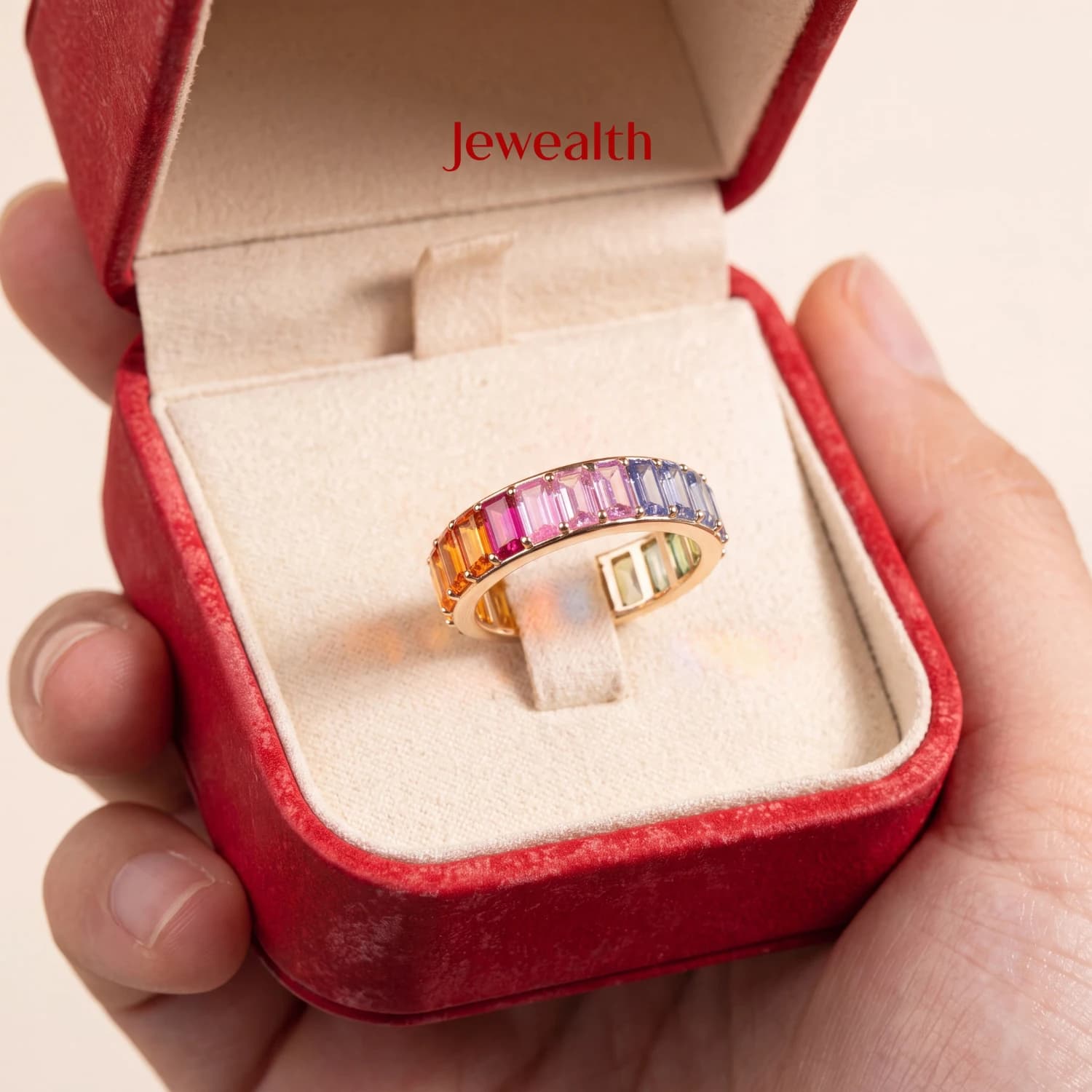 Eternity fancy sapphire ring
